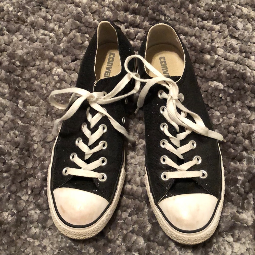Black sparkly converse